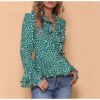 Ruffles Retro Sexy Leopard Print Blouses - Image 3