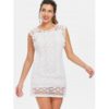 Scoop Collar Sleeveless See-Through Crochet Tunic - Image 2
