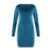 Sexy Backless Cross Bandage Velvet O-neck Bodycon Dress - Image 5