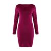 Sexy Backless Cross Bandage Velvet O-neck Bodycon Dress - Image 10