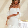 Sexy Bodycon Bell Sleeves Short Dress - Image 3