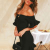 Sexy Bodycon Bell Sleeves Short Dress - Image 5