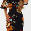Sexy Floral Print Ruffles Halter Sheath Dress - Image 10