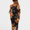 Sexy Floral Print Ruffles Halter Sheath Dress - Image 12