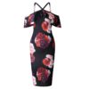 Sexy Floral Print Ruffles Halter Sheath Dress - Image 17