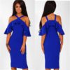 Sexy Floral Print Ruffles Halter Sheath Dress - Image 20