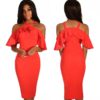 Sexy Floral Print Ruffles Halter Sheath Dress - Image 28