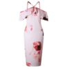 Sexy Floral Print Ruffles Halter Sheath Dress - Image 3