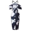 Sexy Floral Print Ruffles Halter Sheath Dress - Image 8
