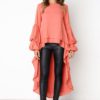 Sexy Irregular Ruffles Lantern Sleeve Dress - Image 17