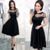 Sexy Lace Patchwork Short Sleeve V-neck Knee-length Party Dress - Image 4