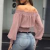 Sexy Off Shoulder Ruffles Crop Top - Image 4