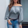 Sexy Off Shoulder Ruffles Crop Top - Image 2