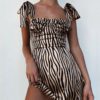 Sexy Sling Sleeveless Striped Mini Dress