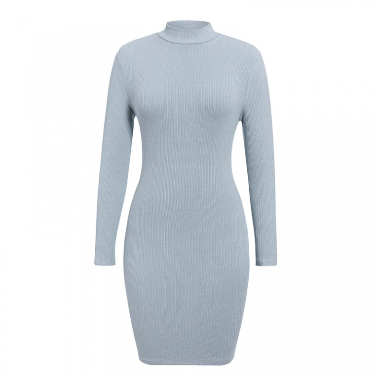 Vintage long sleeve slim fit  Sexy backless knitted dress - Image 4