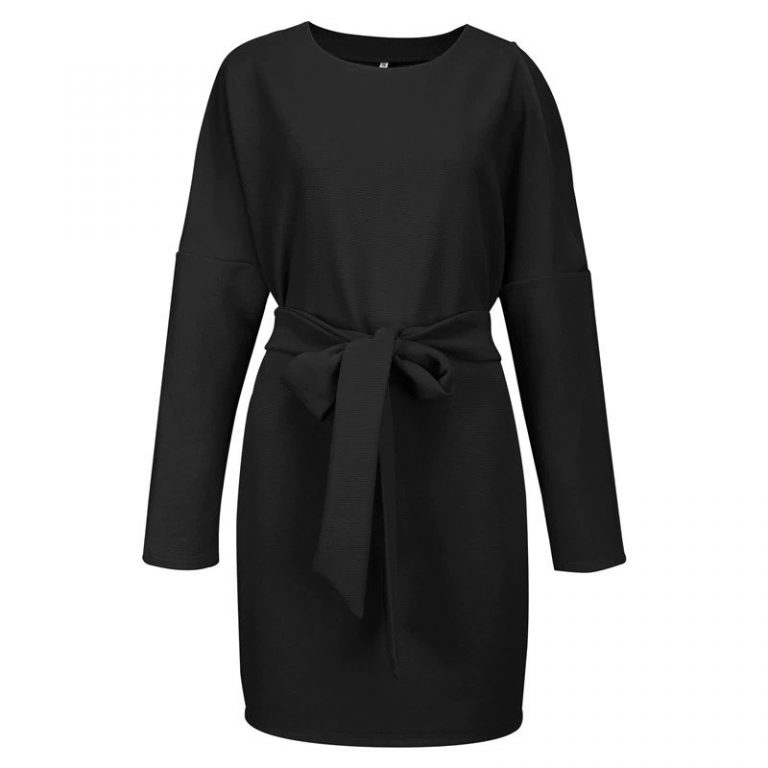 Sexy cold shoulder sweater dress - Image 17