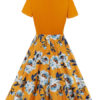 Short Sleeves Embellished Collar Swing Dress - Image 2