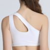 Single Shoulder Double Keyhole Gather Shockproof Yoga Sports Bra - Image 2