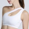 Single Shoulder Double Keyhole Gather Shockproof Yoga Sports Bra - Image 3