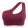 Single Shoulder Double Keyhole Gather Shockproof Yoga Sports Bra - Image 7