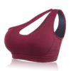 Single Shoulder Double Keyhole Gather Shockproof Yoga Sports Bra - Image 8