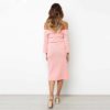 Slash Neck Long Sleeve Sexy Cold Off Shoulder Elegant Party Dress - Image 2