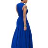 Sleeveless Pleated U Neck Long Dresses - Image 4
