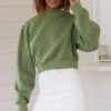 Solid Color Short Sweatshirt Fashion Crop Top - Image 3