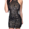 Straps Sequins Glitter Striped Sexy Mini Club Dress - Image 2