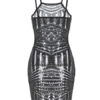 Straps Sequins Glitter Striped Sexy Mini Club Dress - Image 4