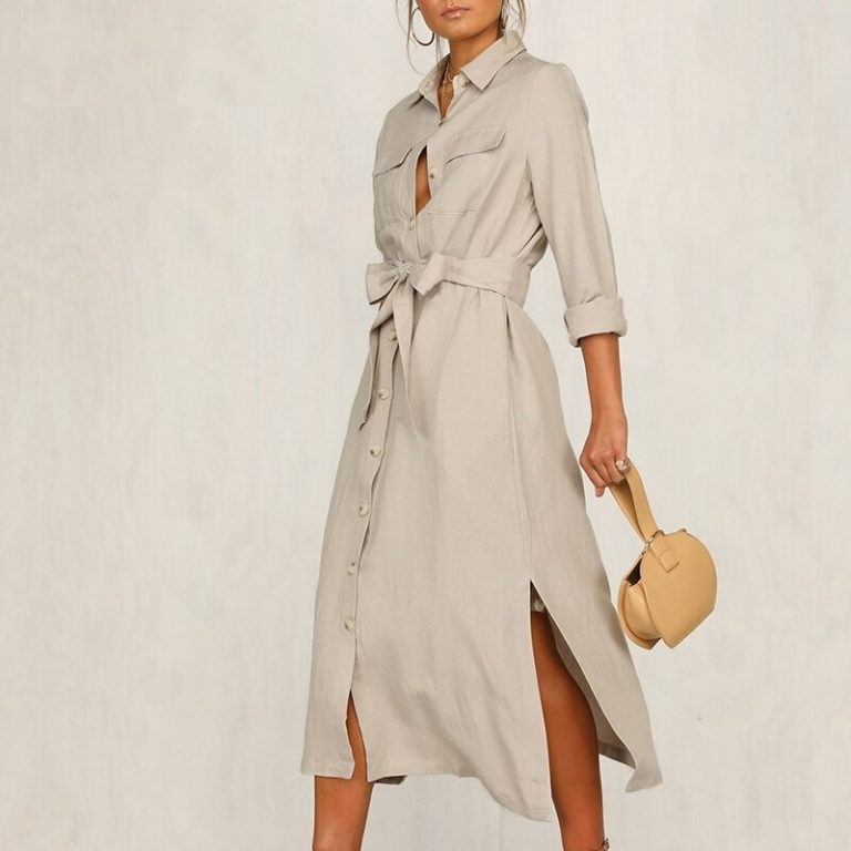 Streetwear Lapel Bow Loose Dress - Image 2