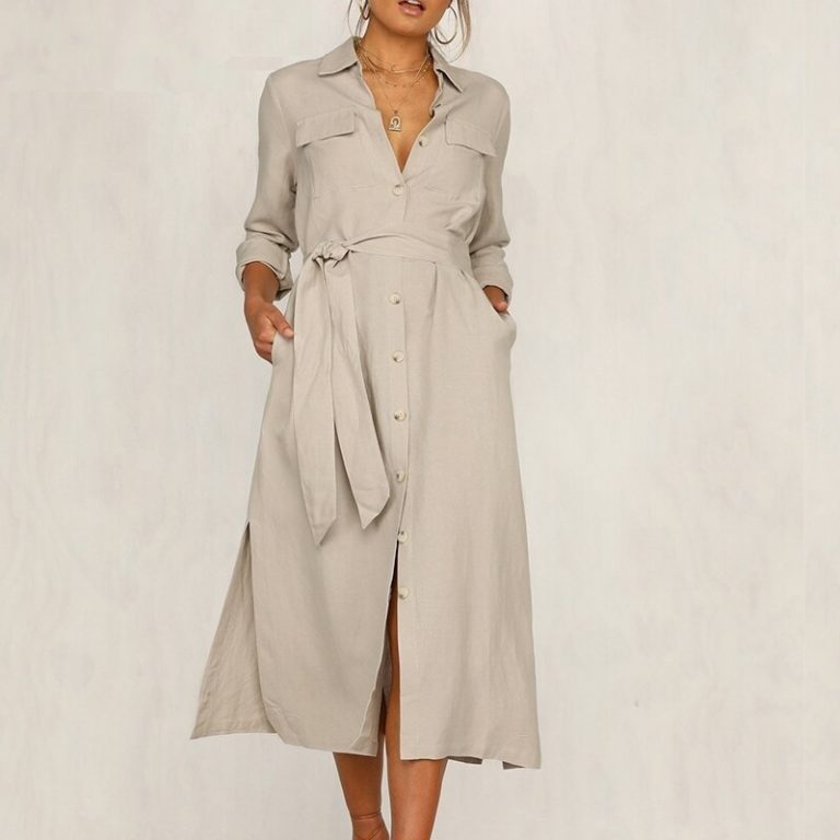 Streetwear Lapel Bow Loose Dress - Image 3