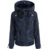 Stylish Hooded Long Sleeve Zip Up Spliced Women's Coat