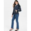 Stylish Hooded Long Sleeve Zip Up Spliced Women's Coat - Image 5