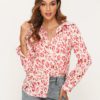 Turn Down Collar Plus Size Office Shirt Top - Image 2