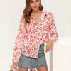Turn Down Collar Plus Size Office Shirt Top - Image 5