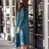 Turtleneck Warm Casual Long Sleeve Solid Maxi Party Dress - Image 10