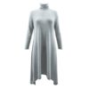 Turtleneck Warm Casual Long Sleeve Solid Maxi Party Dress - Image 14