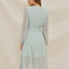 V Neck Button Irregular Hem Swing Dress - Image 4