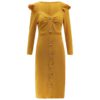 V Neck  Fashion Ruffled Long Sleeve Elegant Party Dress - Image 13