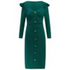 V Neck  Fashion Ruffled Long Sleeve Elegant Party Dress - Image 15