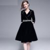 Velvet Elegant evening party Short Dress - Image 2