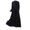 Velvet Evening party Elegant Striped Vintage Maxi Dress - Image 6