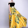 Velvet Satin Floor Length Evening Party Dress