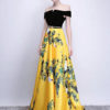 Velvet Satin Floor Length Evening Party Dress - Image 4