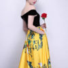 Velvet Satin Floor Length Evening Party Dress - Image 6