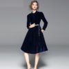 Velvet fashion casual warm elegant evening party dress - Image 2