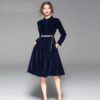Velvet fashion casual warm elegant evening party dress - Image 5