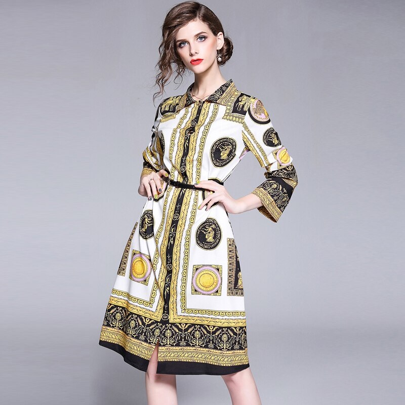 Vestidos Femme Full Sleeve Knee-Length Dresses - Image 3