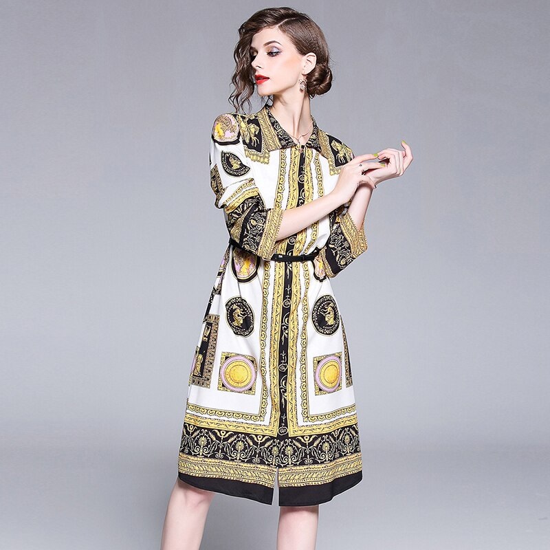 Vestidos Femme Full Sleeve Knee-Length Dresses - Image 4